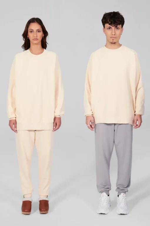 Gertrude Sweat col rond unisexe Ilona Beige Online