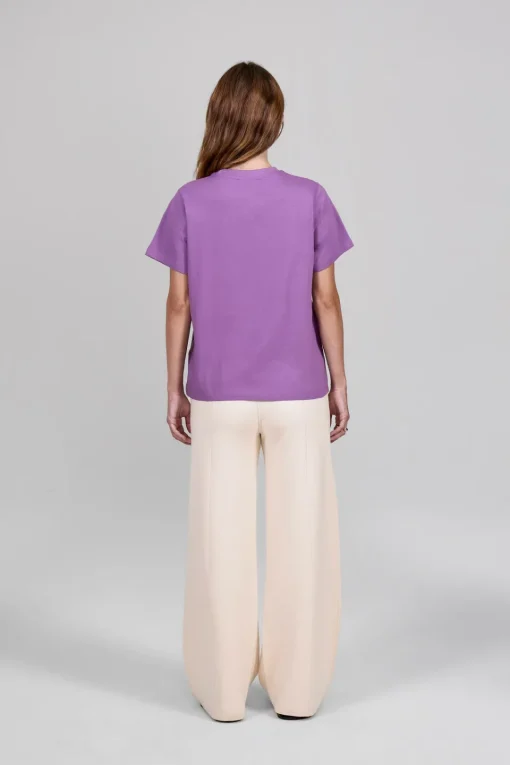 Gertrude Tee-shirt à manches courtes Léopoldine College Mauve Sale