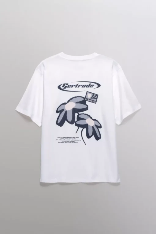 Gertrude Tee-shirt à manches courtes Leonce Flower Opticwhite Clearance