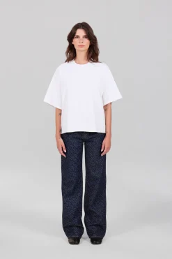 Gertrude Tee-shirt manches courtes oversize imprimé Suzon Blanc Best Sale