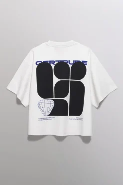Gertrude Tee-shirt manches courtes oversize imprimé Suzon Blanc Best Sale