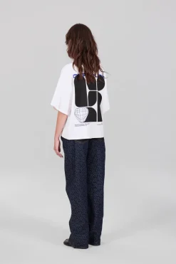 Gertrude Tee-shirt manches courtes oversize imprimé Suzon Blanc Best Sale