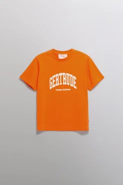 Gertrude Tee-Shirt manches courtes unisexe Little Leonce Orange Clearance