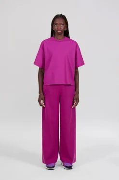 Gertrude Tee-shirt manches courtes oversize imprimé Suzon Fuschia New