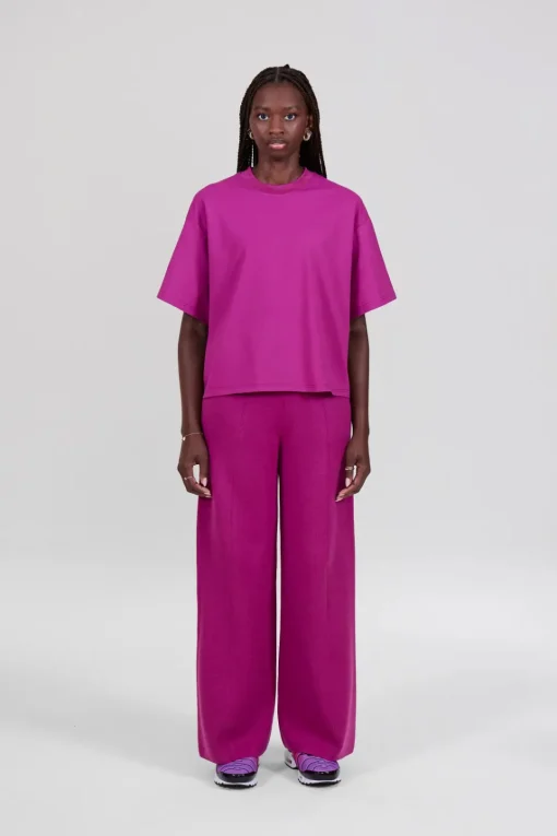 Gertrude Tee-shirt manches courtes oversize imprimé Suzon Fuschia New