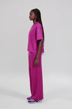 Gertrude Tee-shirt manches courtes oversize imprimé Suzon Fuschia New