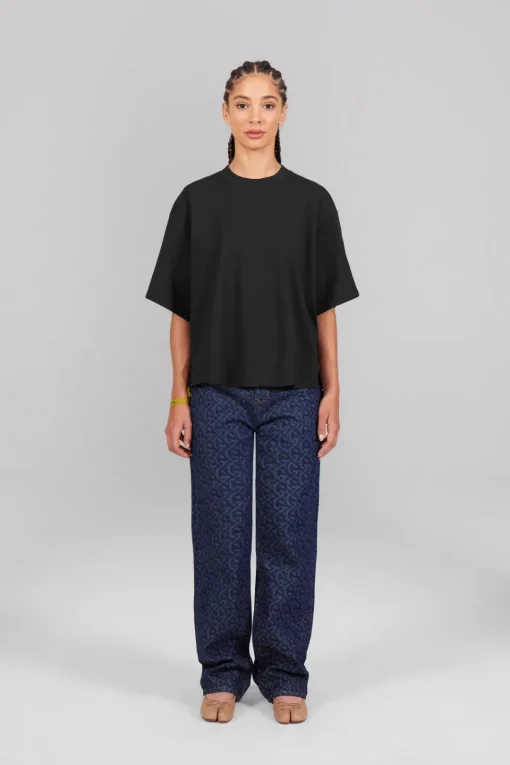 Gertrude Tee-shirt manches courtes oversize imprimé Suzon Noir Best Sale