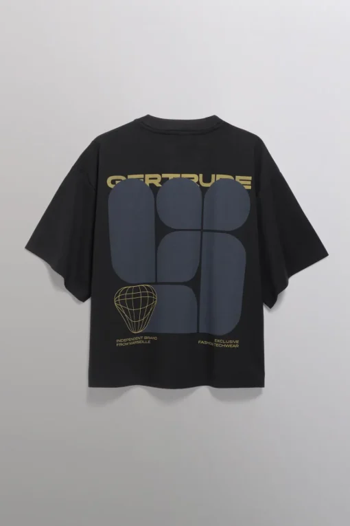 Gertrude Tee-shirt manches courtes oversize imprimé Suzon Noir Best Sale