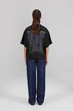 Gertrude Tee-shirt manches courtes oversize imprimé Suzon Noir Best Sale