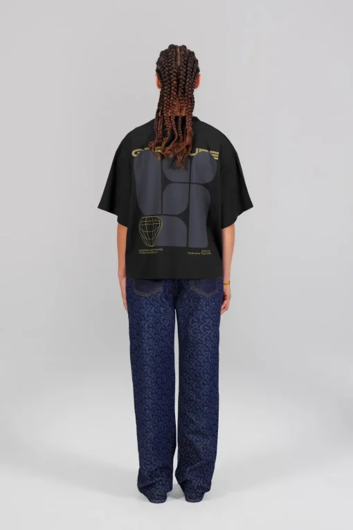 Gertrude Tee-shirt manches courtes oversize imprimé Suzon Noir Best Sale