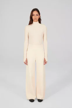 Gertrude Top en maille côtelée Allegra Beige Hot