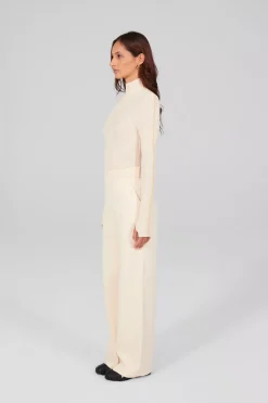 Gertrude Top en maille côtelée Allegra Beige Hot