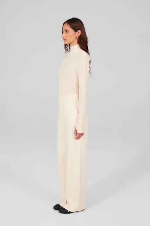 Gertrude Top en maille côtelée Allegra Beige Hot