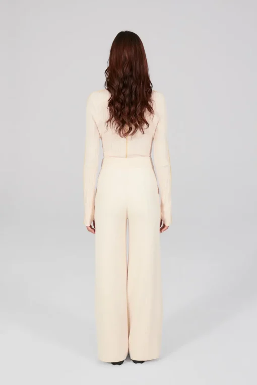 Gertrude Top en maille côtelée Allegra Beige Hot