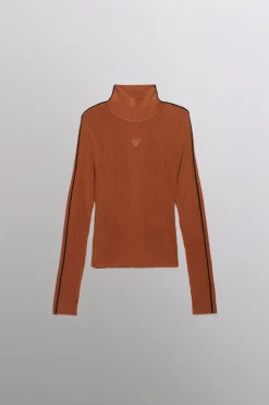Gertrude Top en maille côtelée Allegra Cuir Cheap