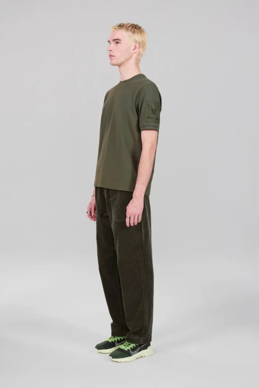 Gertrude T-shirt Timeo avec poche en nylon Kaki Clearance