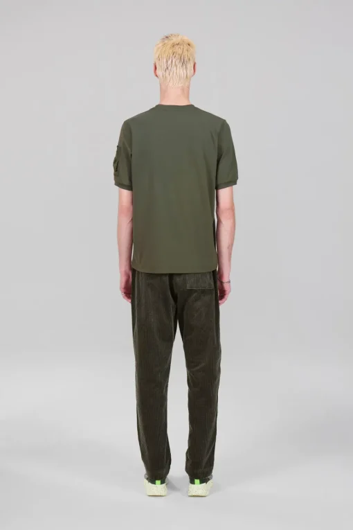Gertrude T-shirt Timeo avec poche en nylon Kaki Clearance