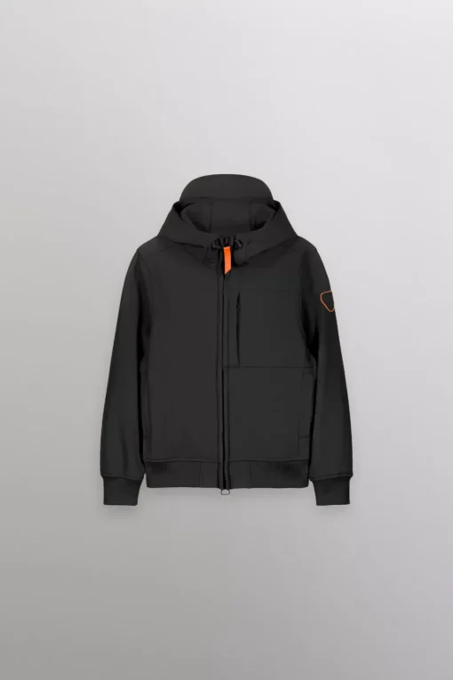 Gertrude Veste à capuche unisexe en softshell Little Rony Noir Flash Sale