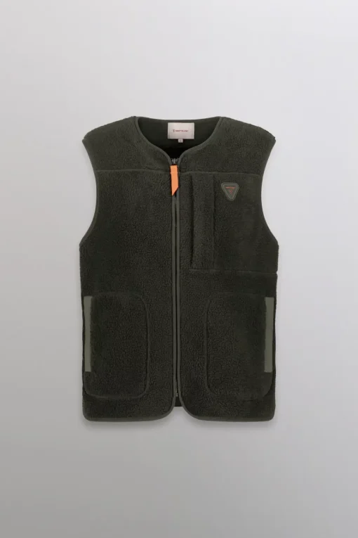 Gertrude Veste sans manche en sherpa unisexe Enzo Kaki Best Sale