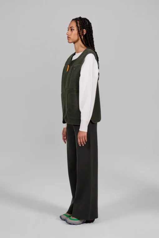 Gertrude Veste sans manche en sherpa unisexe Enzo Kaki Best Sale
