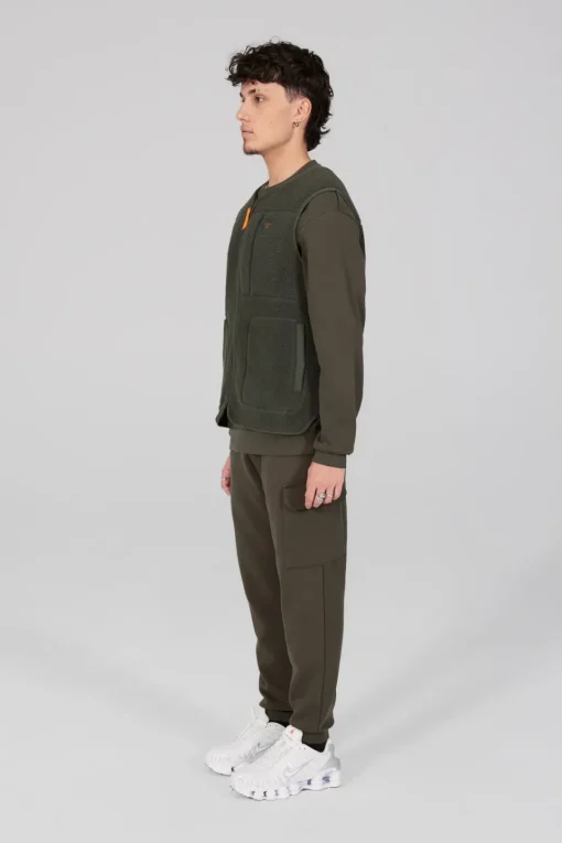 Gertrude Veste sans manche en sherpa unisexe Enzo Kaki Best Sale