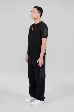 Gertrude Veste sans manche en sherpa unisexe Enzo Noir Sale