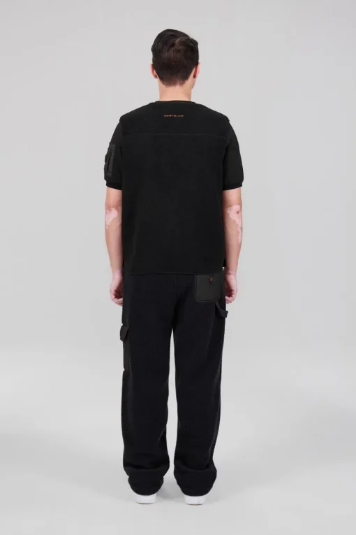 Gertrude Veste sans manche en sherpa unisexe Enzo Noir Sale