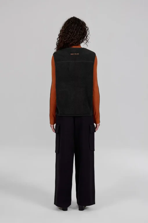 Gertrude Veste sans manche en sherpa unisexe Enzo Noir Sale