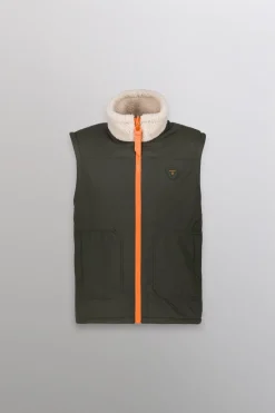 Gertrude Veste sans manches en sherpa réversible Bakary Kaki Discount